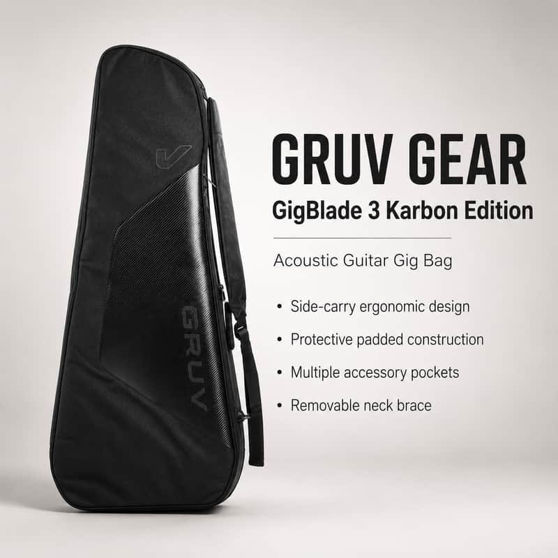 Gruv Gear GigBlade 3 Karbon Edition Acoustic Guitar Gig Bag - Black image 1