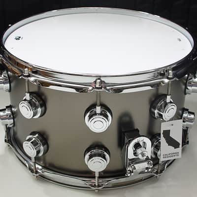 DW Collectors Satin Black Over Brass 8" x 14" Snare Drum w/ VIDEO! image 3