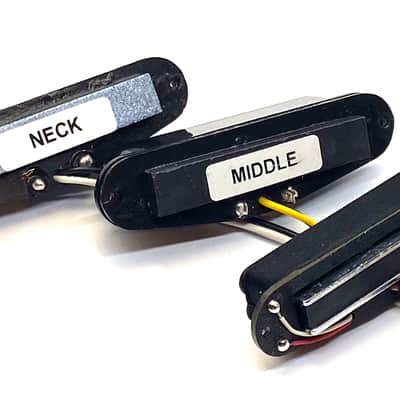 Dragonfire Phat Hot Duo Rails SSS Pickup Set ~ Duo Rails Bridge + Phat Strat Middle & Neck, BLACK image 3