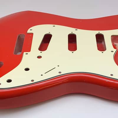 BloomDoom Nitro Lacquer Aged Relic Fiesta Red S-Style Vintage Custom Guitar Body image 5