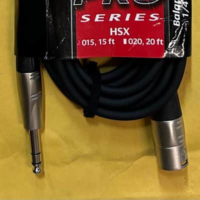 Hosa HSX-015 REAN 1/4" TRS to XLR3M Pro Balanced Interconnect Cable - 15' - Black image 2