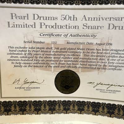 Pearl Pearl 50th Anniversary Snare drum 1996 image 12