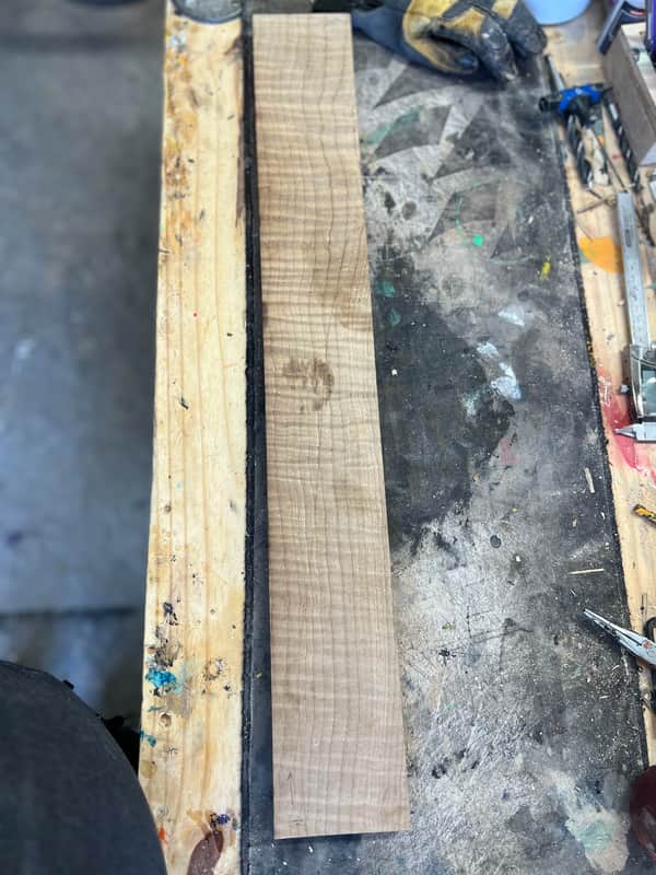 Madlad Instruments 3A Figured Torrified Roasted Flame Maple Guitar Neck Blank 2026 - Unfinished image 1