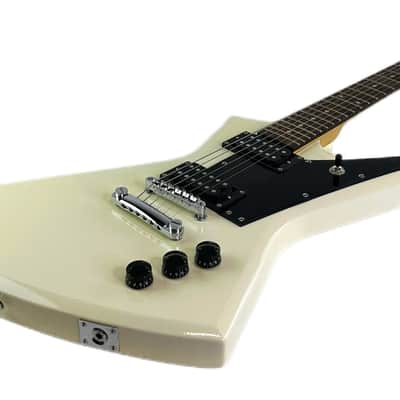 Zenison White Electric 6 String Right Handed Hard Rock Heavy Metal Style image 2