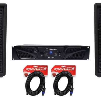 (2) JBL JRX212 1000w 12" DJ P/A Speakers+Crown XLi1500 2-Channel Power Amplifier image 1