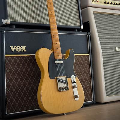 Whitfill T Custom Shop Boutique Relic Telecaster Lightweight Swamp Ash Blackguard, 3,06kg, 10" Radius uvm. 2021 - Aged Butterscotch Relic image 19
