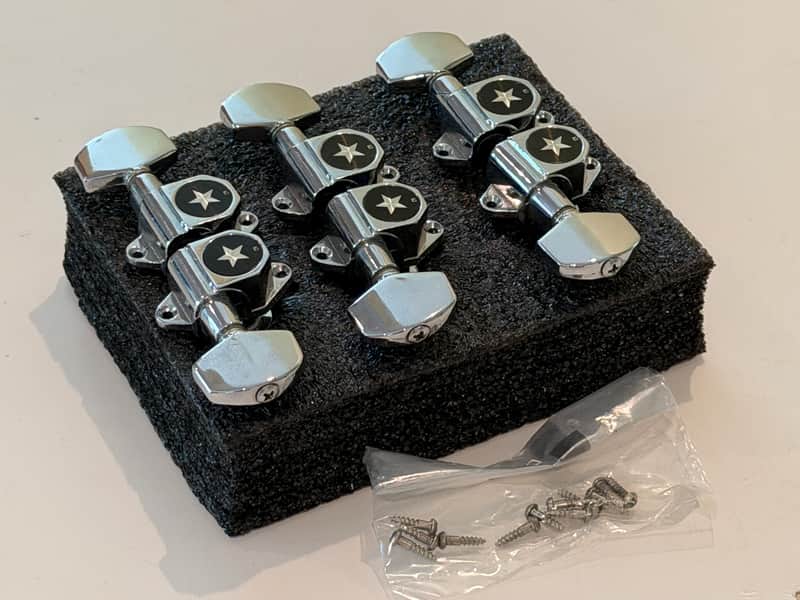Gotoh Greco Ibanez Star Tuners 3x3 1970s 1980s Chrome image 1