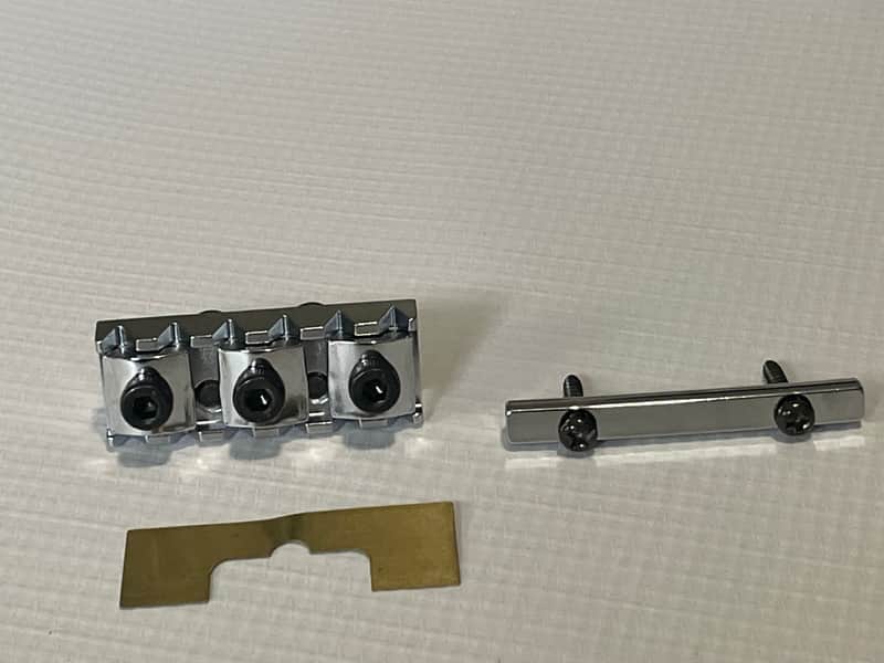 1990's Japan Ibanez RG & S Series Guitar Chrome 1 11/16" Locking Nut & Retainer Bar image 1
