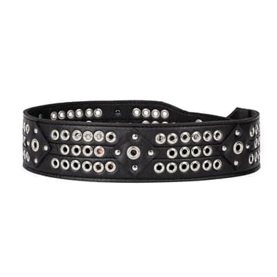 Al Bane For Leather - Rudy Sarzo's Madman Guitar Strap - 3" wide - Premium Black Leather image 5