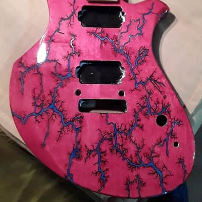 Warmoth  Z Body Only Magenta With Aqua Glow In The Dark Resin. (Body Only image 4