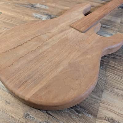 Unbranded Solid Mahogany Bass Guitar Body Neck Blank Project Unfinished image 3