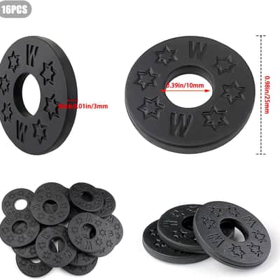 16 Pcs Guitar Strap Locks, acoustic guitar strap adapter for Electric, Acoustic & Bass Guitars, Strap Locks Compatible with Fender, Dunlop, Ernie Ball & More (Black) image 2
