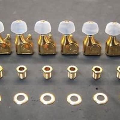 V. RARE Fender Schaller Elite Gold / Pearl Tuners John Mayer BLK 1, SRV #1 Tuning Pegs 099-0846-200 image 12