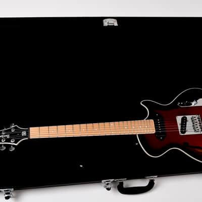 BootLegger Guitar Single Barrel 2021 Red Burst Custom Case & Flask P90 & Single Coil image 16
