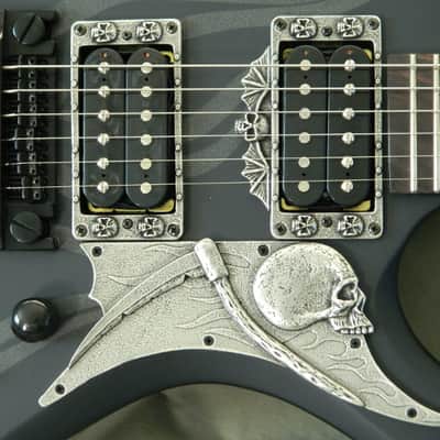 4 SKULL PARTS for bc rich Kerry King warlock guitar KFK KK hand made solid metal parts rings truss image 4