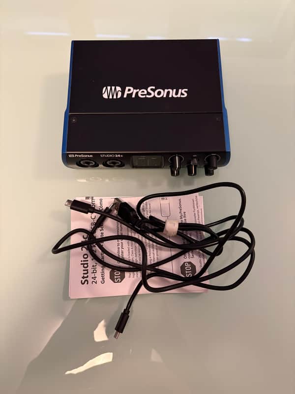 PreSonus Studio 24C 2x2 USB-C Audio / MIDI Interface 2019 - Present - Black image 1
