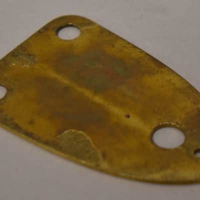 1980s Schecter USA / Neck Plate 3-Bolt Brass NOS image 3