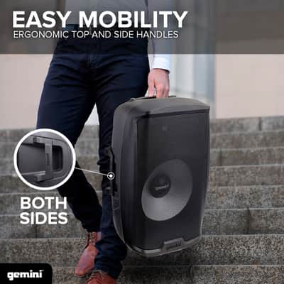 Gemini Sound AS-2115BT-LT-PK 2000W Bluetooth Active DJ PA Speaker System with Stand and Microphone image 19