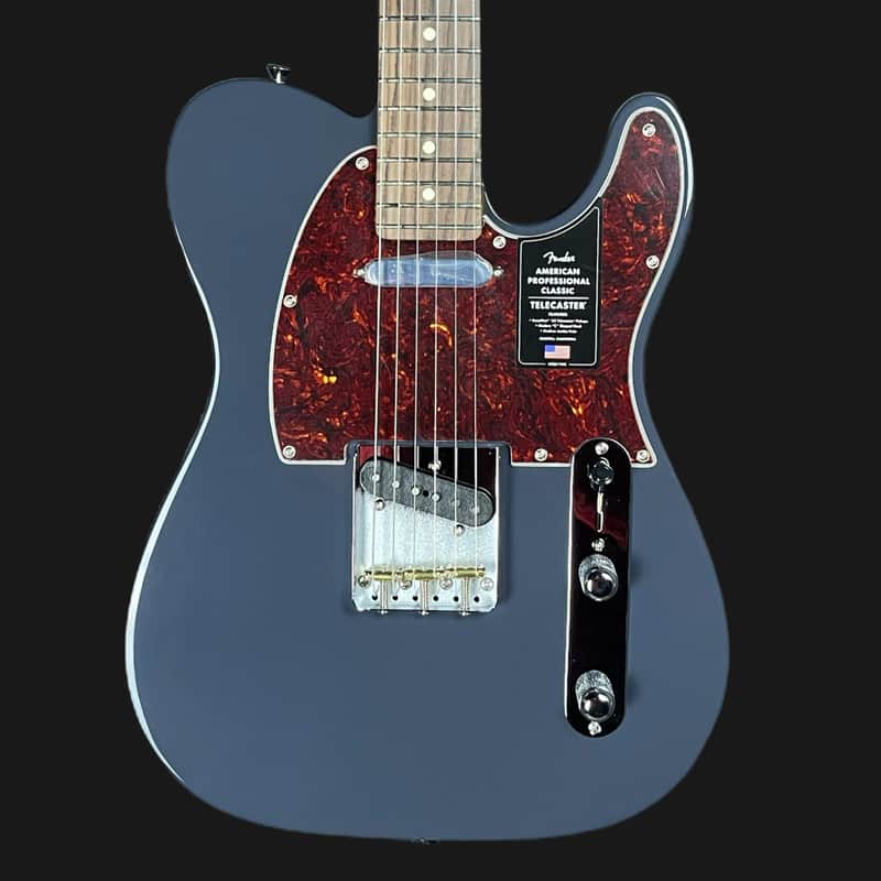 Fender American Professional Classic Telecaster Electric Guitar In Faded Black image 1