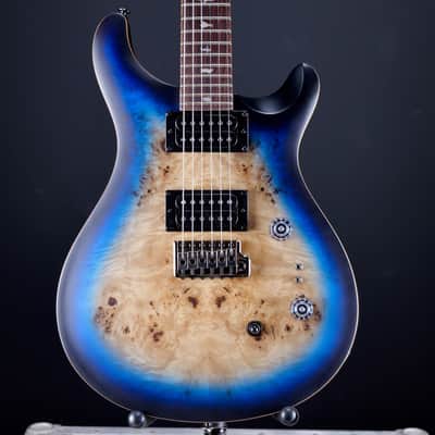 PRS SE "Exotic" Custom 24-08 Poplar Burl Limited Edition Lake Blue Midnight Burst image 2