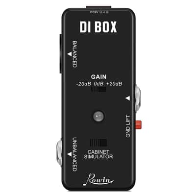 Rowin LEF-331 Active DI Box Pedal – Mini Direct Injection Box with Cabinet Simulator, Gain Control (-20dB to +20dB), Ground Lift, XLR Balanced & 1/4" Unbalanced Outputs, True Bypass, Metal Shell image 4