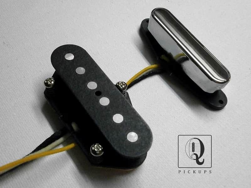 Telecaster BLACKGUARD A5 Guitar Pickups SET Bridge Neck Hand Wound Fender Q pickups Tele Nocaster image 1