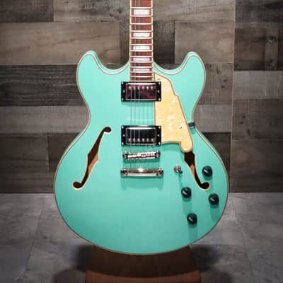 D'Angelico Premier DC Semi-Hollow Electric Guitar - Surf Green (DAPDCSGRNS) image 5