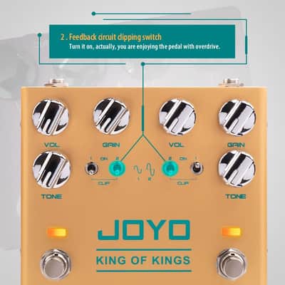 JOYO Dual Crunch Pure Analog Circuit Overdrive Effect Pedal with Independent Clipping for Electric Guitar - True Bypass (King of Kings R-20) Price include the import duty for US buyer image 2
