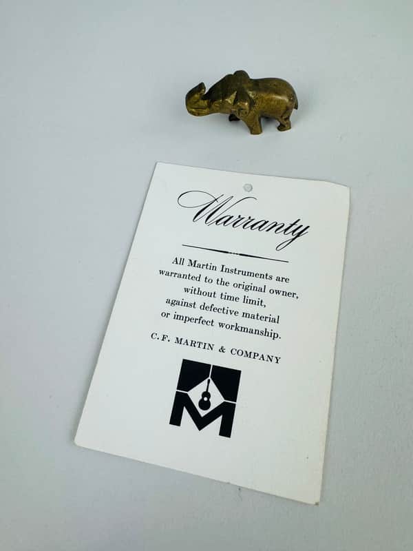 Martin Circa 1970s Guitar Warranty Card image 1