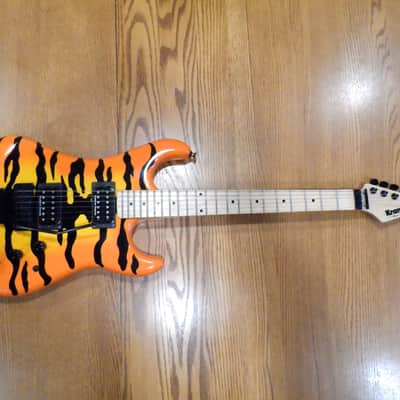 2013 KRAMER Pacer Vintage Steel Panther Satchel Signature Model Orange Burst Tiger Stripe Floyd Rose image 8