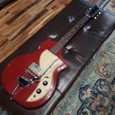 1960 Supro Belmont Poppy Red w/ Case image 3