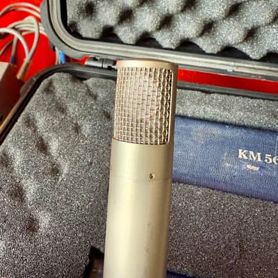 PAIR! -Neumann KM56 tube microphone c 1956 - Nickel original vintage image 12
