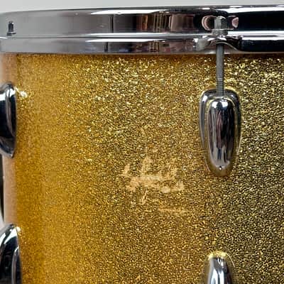 Slingerland 22/22/12/13/16/5.5x14" VIDEO Vintage 60's Drum Set - Gold Sparkle image 19
