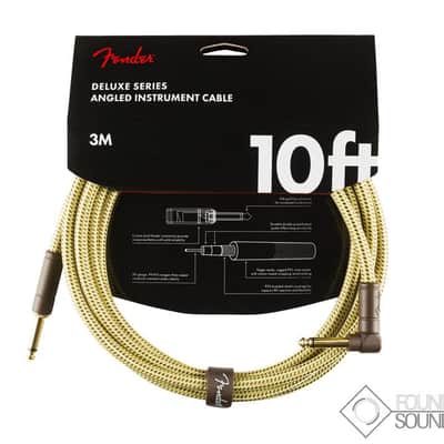 Fender Deluxe Series 10' Instrument Cable Tweed Right Angle image 1