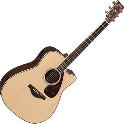 Yamaha FGX830C Solid Top Folk Acoustic-Electric Guitar - Natural image 2