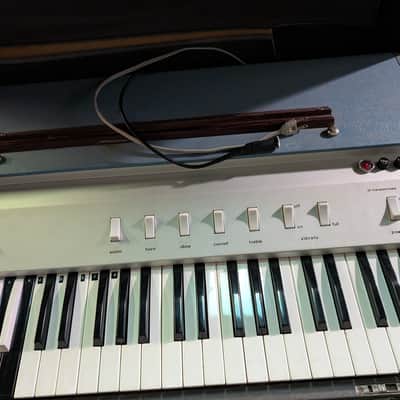 Porto combo suitcase Organ Italy Ideal CEI Noble vintage synth Farfisa/Starmaster-adjacent needs work Italian 1960’s blue grey tolex image 17