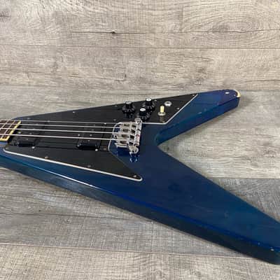 Gibson Flying V Bass 1981 Transparent Blue image 6