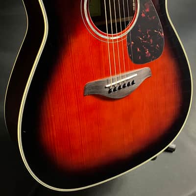 Yamaha FG830TBS Solid Top Dreadnought Acoustic Guitar Tobacco Sunburst image 3