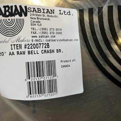 Sabian – 20" AA Raw Bell Crash Cymbal – 1900g – New in Bag – Brilliant image 9