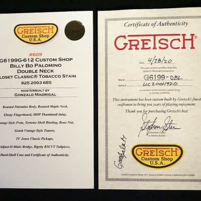 Gretsch Namm Show Double Neck Billy Bo Palomino Guitar G6199G-612 Custom image 12