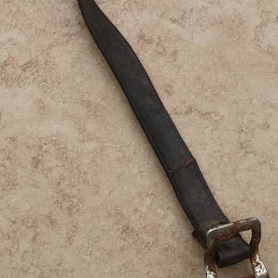 Ancient Leather Guitar Strap Circa 1950's or older image 8