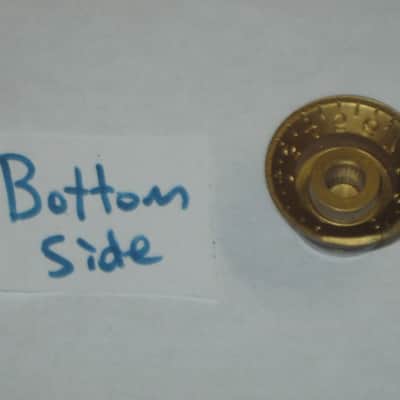 ONE very lite use genuine Gibson TONE (small print) knob from PRMK-030 set (only ONE TONE knob for sale / the other three knobs NOT included)  late 2000s or early 2010s - Knob is Gold with White Numbers & White Dashes (Gold Reflector w/ Small Black Print) image 21