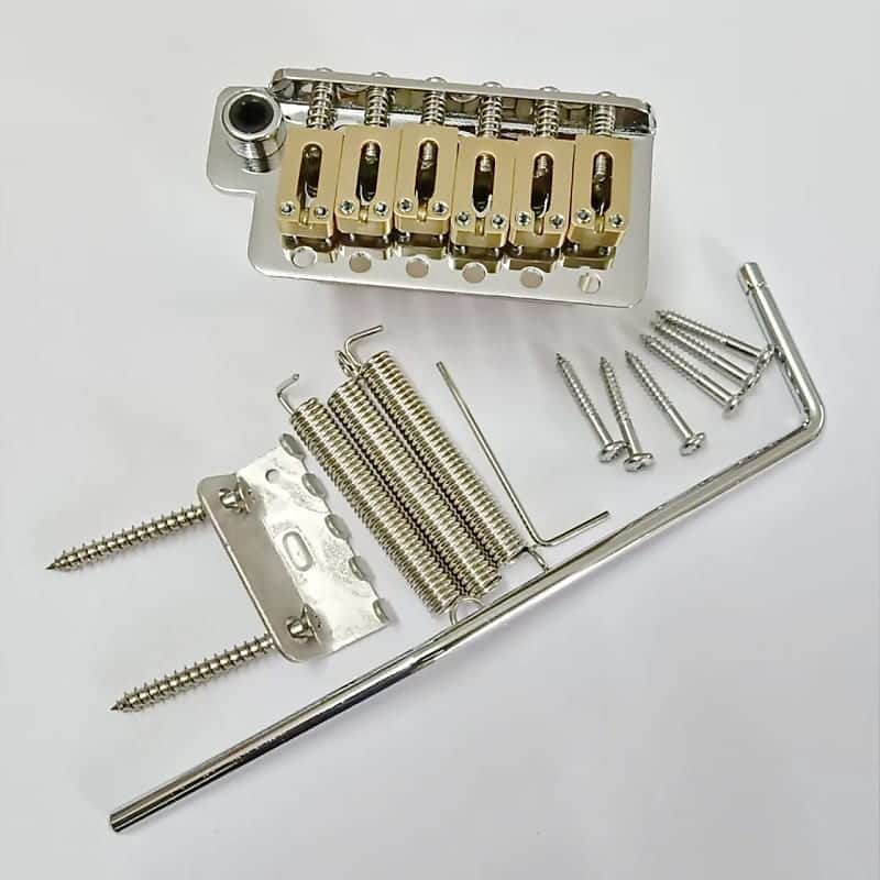 Brass Saddles Guitar Stratocaster Strat Style Bridge with Brass Block image 1