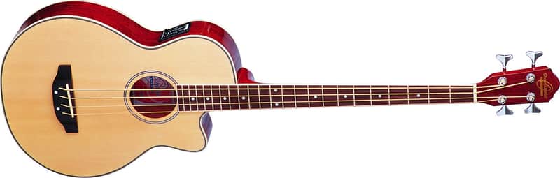 Oscar Schmidt 4-String Acoustic-Electric Bass with Gig Bag - Natural (OB100N-A-U) image 1