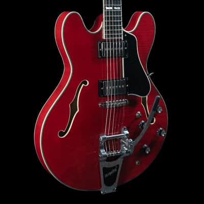Eastman T486B-RD Thinline, Maple, Seymour Duncan Pickups, Bigsby, Red Finish - NEW image 1