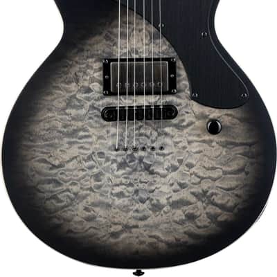 ESP LTD EC-01FT QM Electric Guitar, Ebony Fingerboard, Charcoal Burst image 2