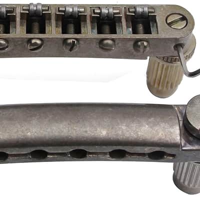Guitar Tune-O-Matic Bridge and Stop Bar Tailpiece Combo Replacement Compatible with LP SG EPI 6 String Electric Guitar(GS001 + GM005, rust color) image 4