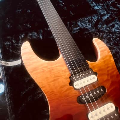 Suhr Modern Carve Top Desert Gradient Angel Quilt Mahogany Back, Cocobolo knobs and Covers image 22