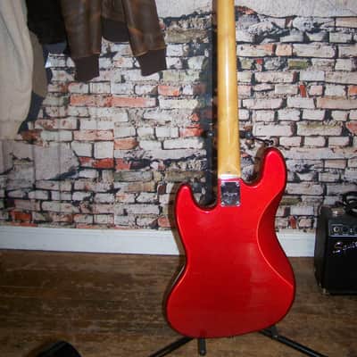 Vintage Harmony Bass Guitar, Model H75-MR,  1970s, Metallic Red image 4