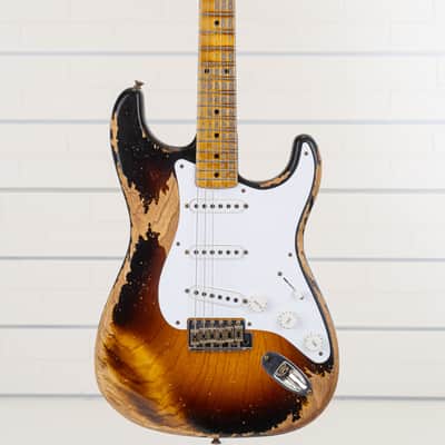 Fender Custom Shop Limited Edition '54 Super Heavy Relic Stratocaster Electric Guitar, Maple Fingerboard, Wide Fade 2-Color Sunburst image 11